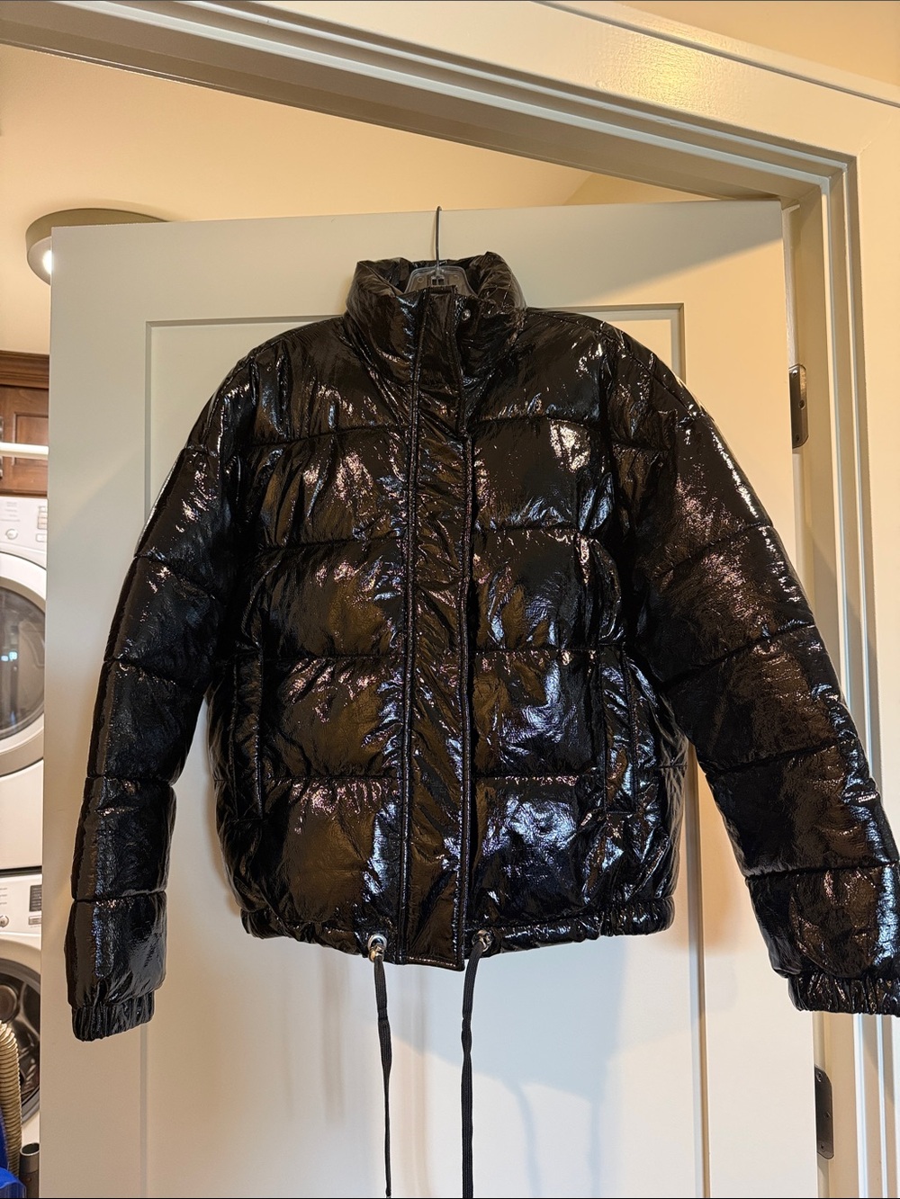 Zara patent black puffer worn once - Picture 2 of 5